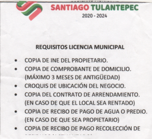 Información para el trámite de la patente municipal